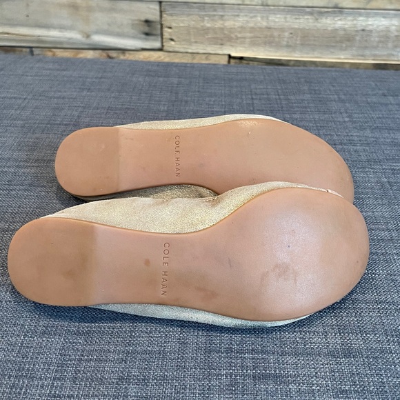 Cole Haan Elbridge Metallic Suede Ballet Flat Gold - Picture 5 of 5